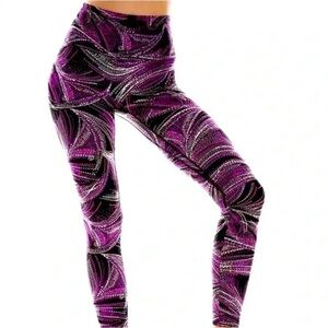 K-DEER Purple and Black Swirl Leggings